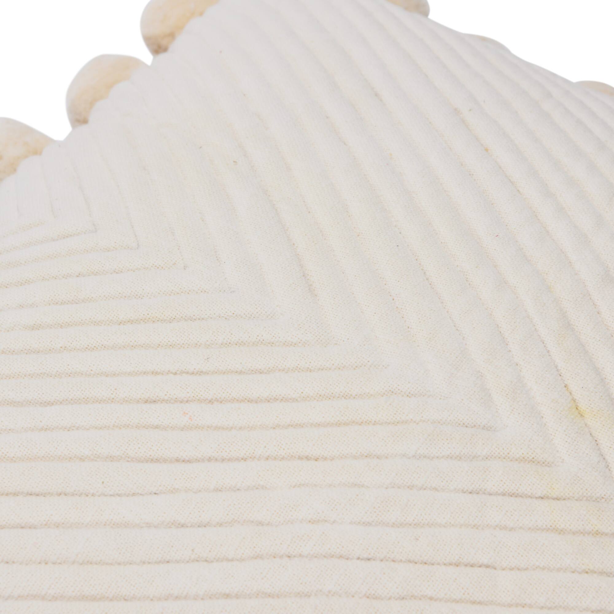 20'' Square Quilted Cotton Pillow Cover with Pom Pom Trim
